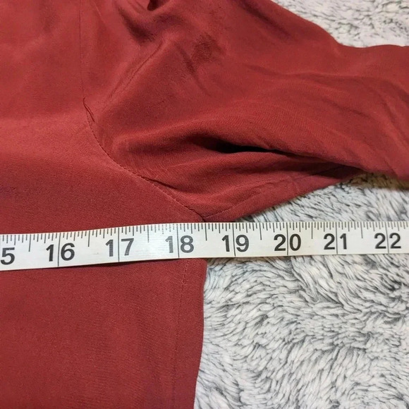 TOAST UK Red Dress Midi Maxi Ruffle Long Sleeve Size UK 6 US 2 Long Sleeve - Picture 6 of 11